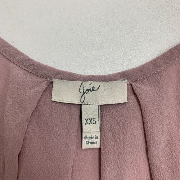 Joie Stellara Thistle Silk Mini Dress Womens 2XS XXS Drop Waist Flutter Sleeve - Picture 7 of 11